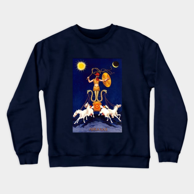 Gnostic ABRAXAS is Led by Four White Horses Crewneck Sweatshirt by Star Scrunch